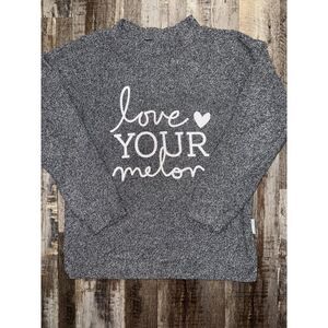 Love Your Melon Grey Knit Mock Neck Sweater Size Small